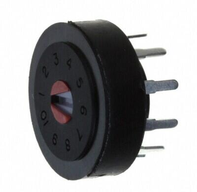 Rotary Switch 10 Position SP10T, Adjacent Contact 5A (AC), 500mA (DC) 125 VAC Through Hole - 1
