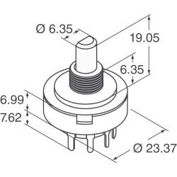 Rotary Switch 10 Position SP10T, Adjacent Contact 5A (AC), 500mA (DC) 125 VAC Through Hole - 4