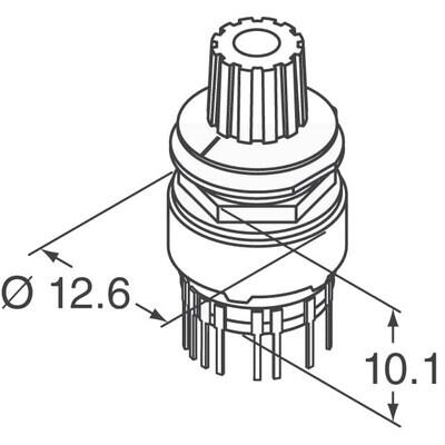 Rotary Switch 2 ~ 12 Position SP12T 0.4VA (AC/DC) 28 VAC Panel Mount, Through Hole - 2