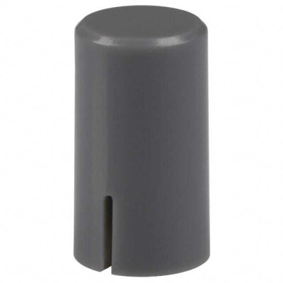 Round Pushbutton Switch Cap Gray, Dark Snap Fit - 1