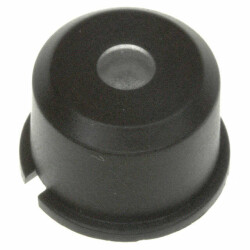 Round Tactile Switch Cap Black, Transparent Lens Snap Fit - 1