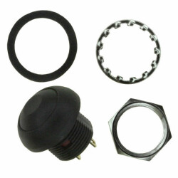 Pushbutton Switch SPST-NO Standard Panel Mount, Front - E-Switch