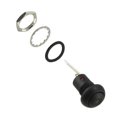 Pushbutton Switch SPST Standard Panel Mount, Front - E-Switch