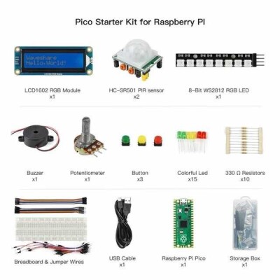Raspberry Pi Pico Basic Starter Kit With 25 Lessons - 1