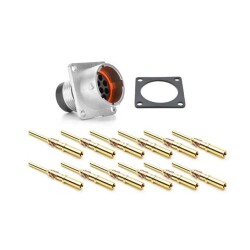 12 Position Circular Connector Receptacle, Male Pins Crimp - Amphenol Sine Systems Corp