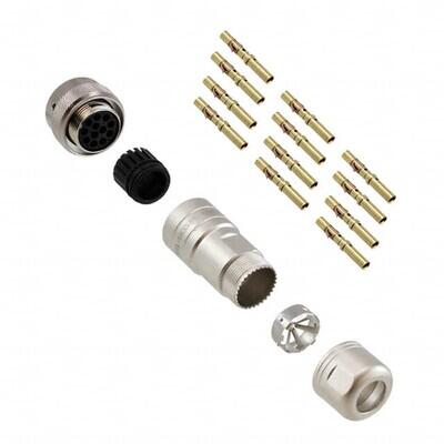 12 Position Circular Connector Plug, Female Sockets Crimp - 1