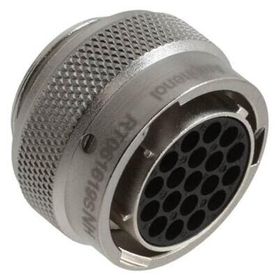 19 Position Circular Connector Plug Housing Free Hanging (In-Line) Coupling Nut - 1