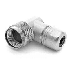 Cable Grip - 90° Aluminum Alloy, Nickel Plated 13/16-20 Silver - 1