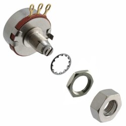 10k Ohm 1 Gang Linear Panel Mount Potentiometer 1.0 Turns Carbon 2W Solder Lug - Precision Electronics Corporation