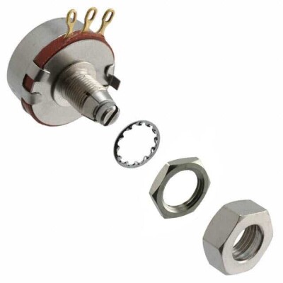 10k Ohm 1 Gang Linear Panel Mount Potentiometer 1.0 Turns Carbon 2W Solder Lug - 1