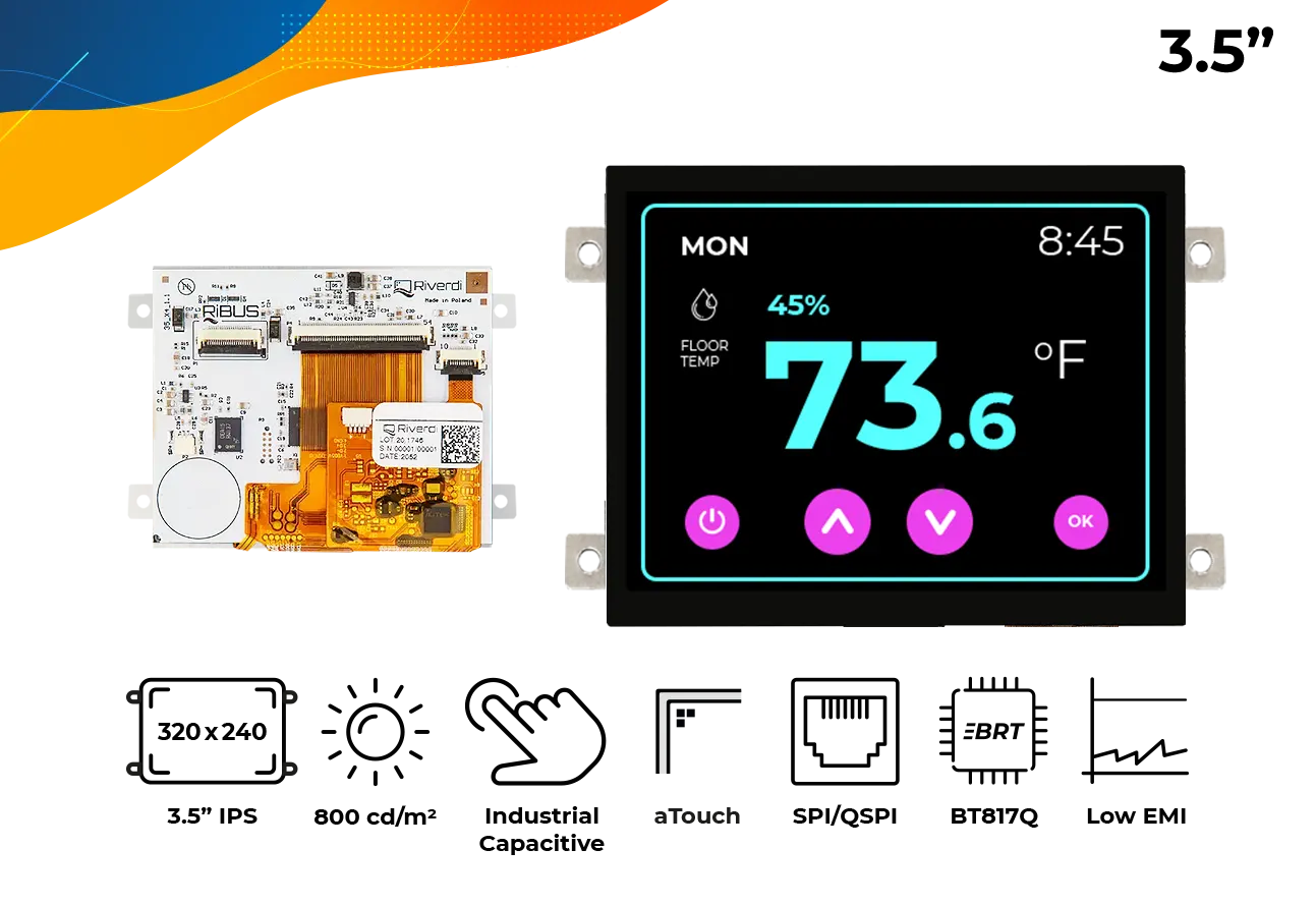 3.5” IPS 320x240 BT817Q  aTouch air bonding - 1