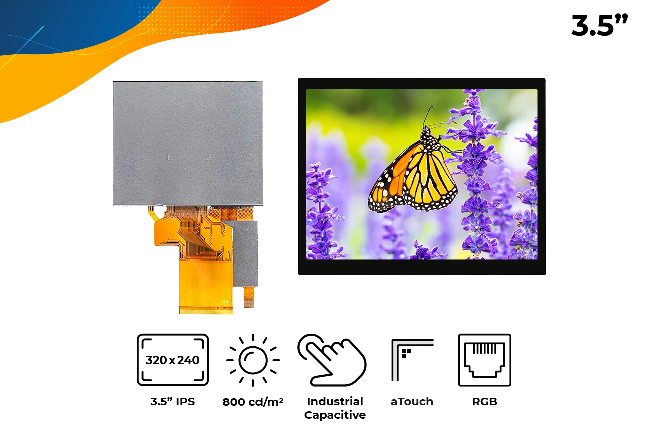 RVT35HHTNWCA0 - 3.5” IPS 320x240, RGB, aTouch air bonding - 1