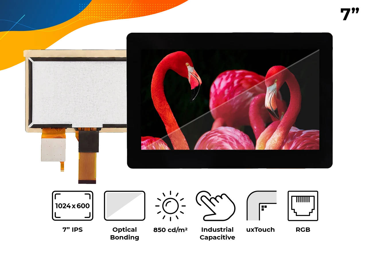 RVT70HSTNWC00-B - 7.0” IPS 1024x600 uxTouch optical bonding - 1