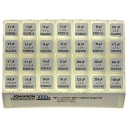 Ceramic Capacitor Kit 1pF ~ 1000pF 50 ~ 500V Surface Mount, MLCC 280 Pieces (28 Values - 10 Each) - Johanson Technology Inc.