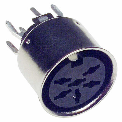 6 Position Circular Connector Receptacle, Female Sockets Solder - 1