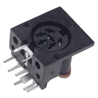 6 Position Circular Connector Receptacle, Female Sockets Solder - 1
