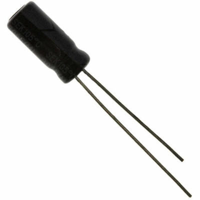 1 µF 100 V Aluminum Electrolytic Capacitors Radial, Can 132.7Ohm 2000 Hrs @ 105°C - 2