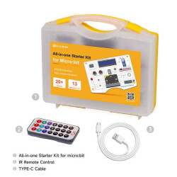 All-in-one Starter Kit for Micro:bit with Common Board design: 13 Modules and 21 Lessons - Elecrow (1)