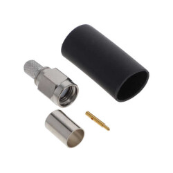 SMA Connector Plug, Male Pin 50 Ohms Free Hanging (In-Line) Crimp - Amphenol SV Microwave