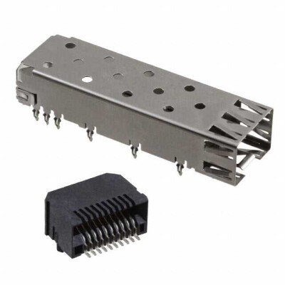 20 Position SFP Receptacle with Cage Connector Press-Fit Through Hole, Right Angle - 1