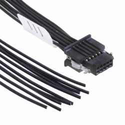 10 Position Cable Assembly Rectangular Socket to Individual Wire Leads 0.833' (254.00mm, 10.00