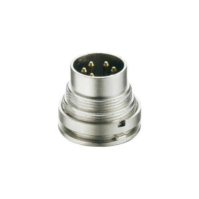 7 Position Circular Connector Plug, Male Pins Solder - 1