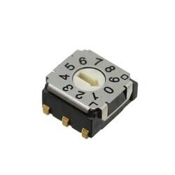 Dip Switch BCD 10 Position Surface Mount Rotary for Tool Actuator 100mA 5VDC - Nidec Copal Electronics