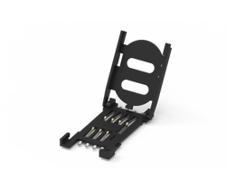 SIM Card Socket, Hinge Type, 6+2 Pin, G/F, w/ PEG, w/Switch - 2