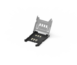 SIM Card Socket Metal Hinge Type , 6Pin with Card Detect - 2