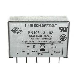 Single Phase EMC/EMI Line Filter 3 A 250VAC DC ~ 400Hz Single Stage PC Pins - Schaffner EMC Inc.
