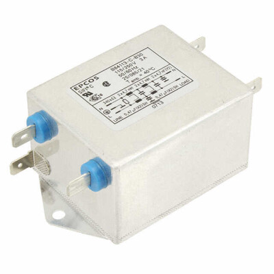 Single Phase EMC/EMI Line Filter 3 A 250V 250V 50/60Hz Two Stage Quick Connect - 1