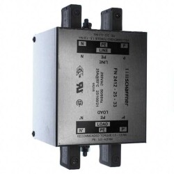 Single Phase EMC/EMI Line Filter 25 A 250V DC ~ 400Hz Single Stage Terminal Block - TE Connectivity Schaffner