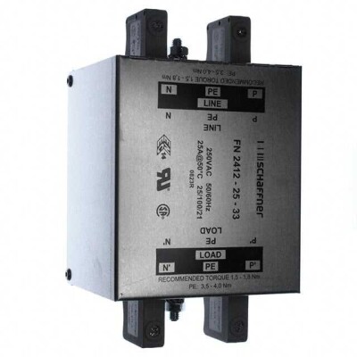 Single Phase EMC/EMI Line Filter 25 A 250V DC ~ 400Hz Single Stage Terminal Block - 1