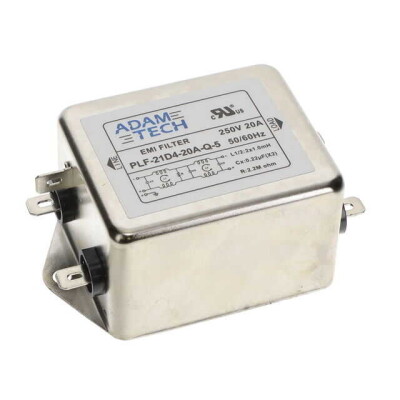 Single Phase EMC/EMI Line Filter 20 A 115V, 250V 50/60Hz Two Stage Threaded Post (M4) - 1