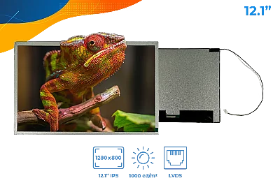 Capacitive Graphic LCD Display Module Transmissive Red, Green, Blue (RGB) TFT - Color, IPS (In-Plane Switching) LVDS 12.1