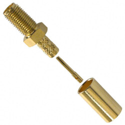SMA Connector Jack, Female Socket 50 Ohms Free Hanging (In-Line) Solder - Amphenol RF