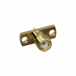 SMA Connector Jack, Female Socket 50 Ohms Panel Mount, Through Hole Solder Cup - Adam Tech