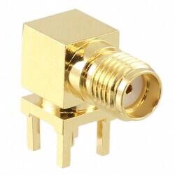 SMA Connector Jack, Female Socket Through Hole, Right Angle Solder - 1