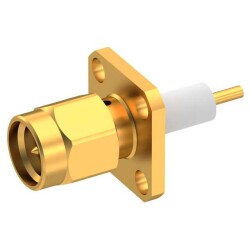 SMA Connector Plug, Male Pin 50 Ohms Panel Mount, Through Hole Solder - Radiall USA, Inc.
