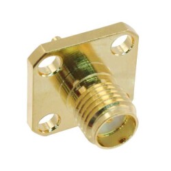 SMA Connector Receptacle, Female Socket 50 Ohms Panel Mount Solder - Amphenol RF