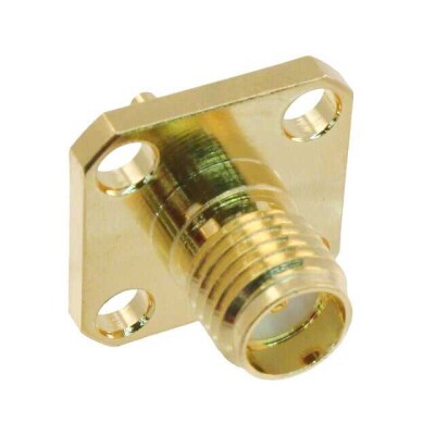 SMA Connector Receptacle, Female Socket 50 Ohms Panel Mount Solder - 1