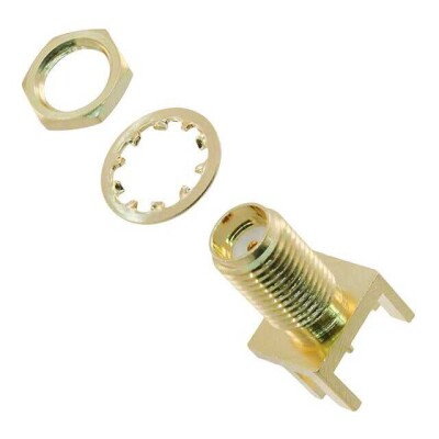 SMA Connector Receptacle, Female Socket 50 Ohms Board Edge, End Launch; Panel Mount Solder - 1
