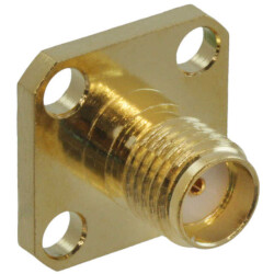 SMA Connector Receptacle, Female Socket 50 Ohms Panel Mount Solder - Amphenol RF