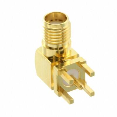 SMA Connector Jack, Female Socket 50Ohm Through Hole, Right Angle Solder - 1