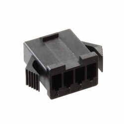 4 Position Rectangular Housing Connector Plug Black 0.098
