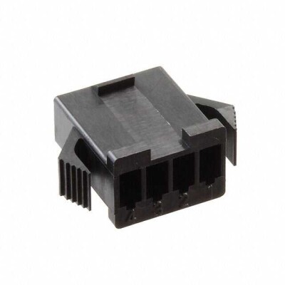 4 Position Rectangular Housing Connector Plug Black 0.098