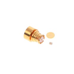 SMP Connector Jack, Female Socket 50 Ohms Free Hanging (In-Line), Right Angle Solder - Rosenberger