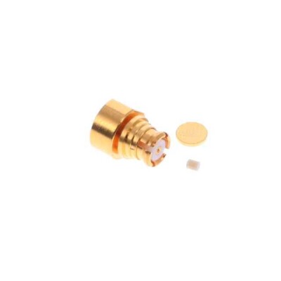 SMP Connector Jack, Female Socket 50 Ohms Free Hanging (In-Line), Right Angle Solder - 1