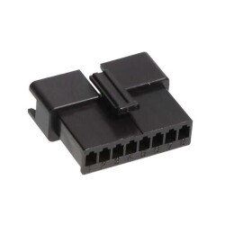8 Rectangular Connectors - Housings Receptacle Black 0.098
