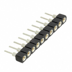 10 (1 x 10) Pos SIP Socket Gold Through Hole - Aries Electronics